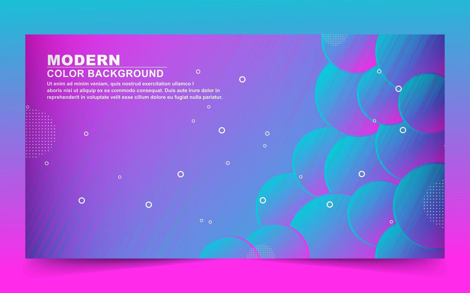 Pink and blue gradient bakground with overlapping circles vector