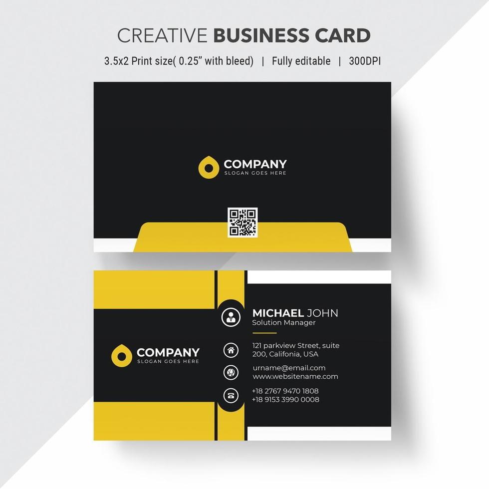 Black and yellow business card with white borders 1085830 Vector Art at ...