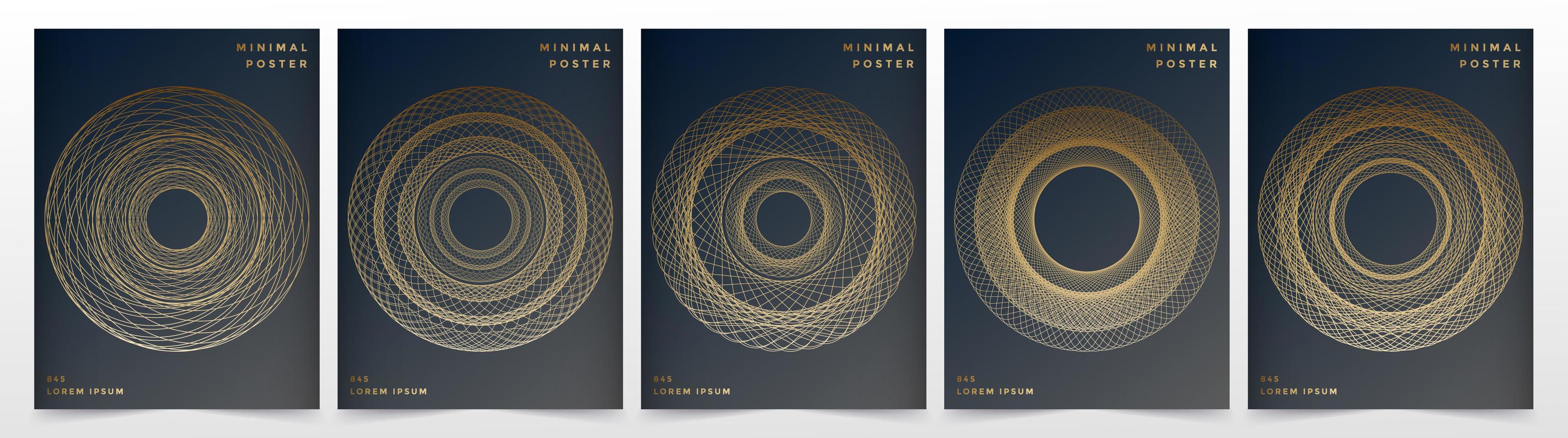 Gold Circular Design Poster Collection vector