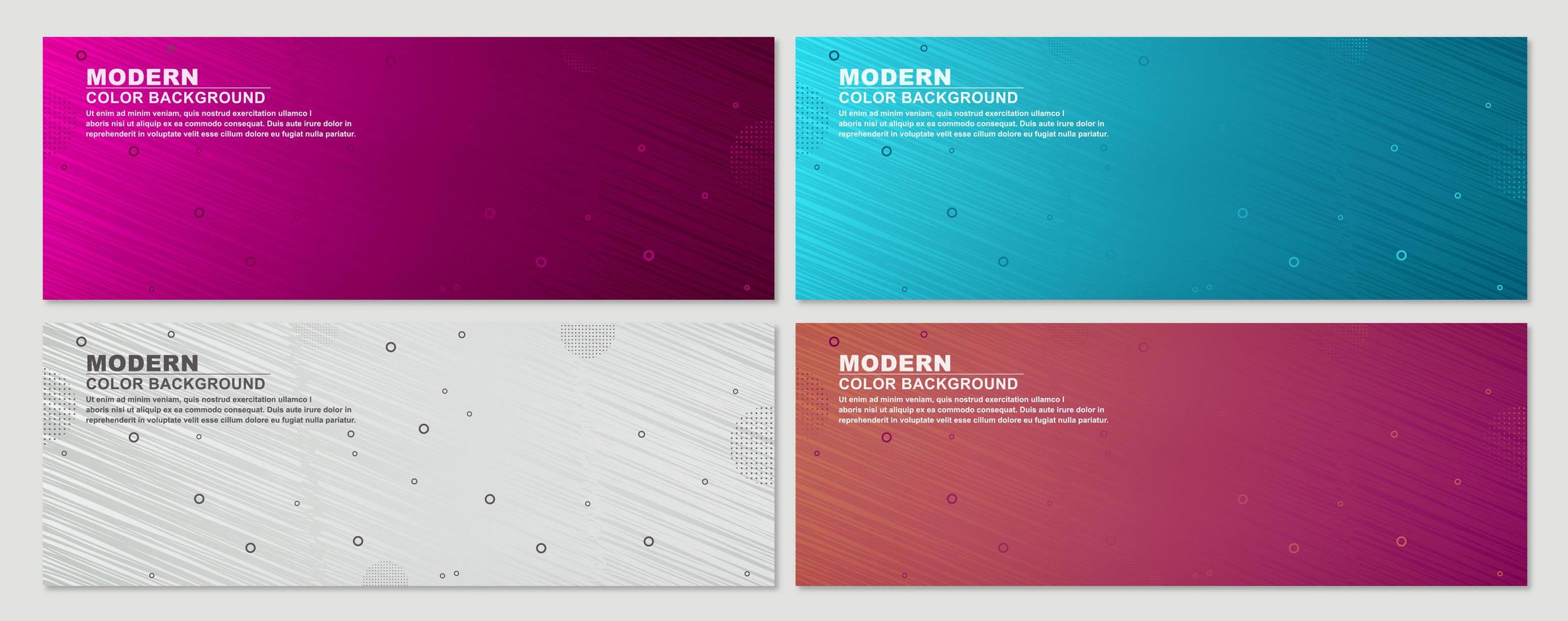 Colorful gradient banners set with circle pattern vector