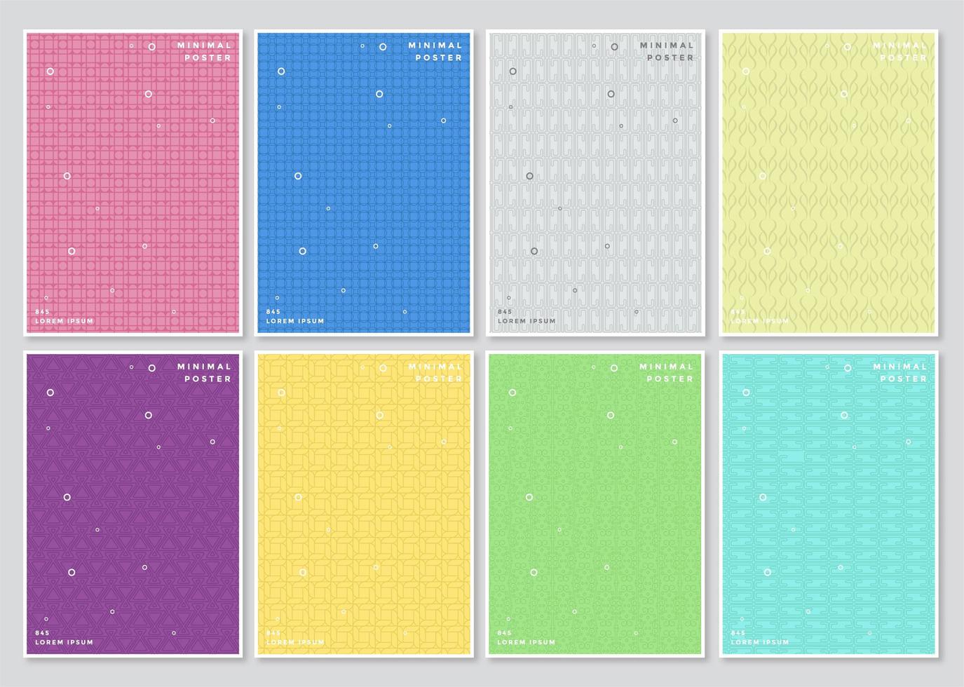 Set of light colorful minimal cover patterns vector