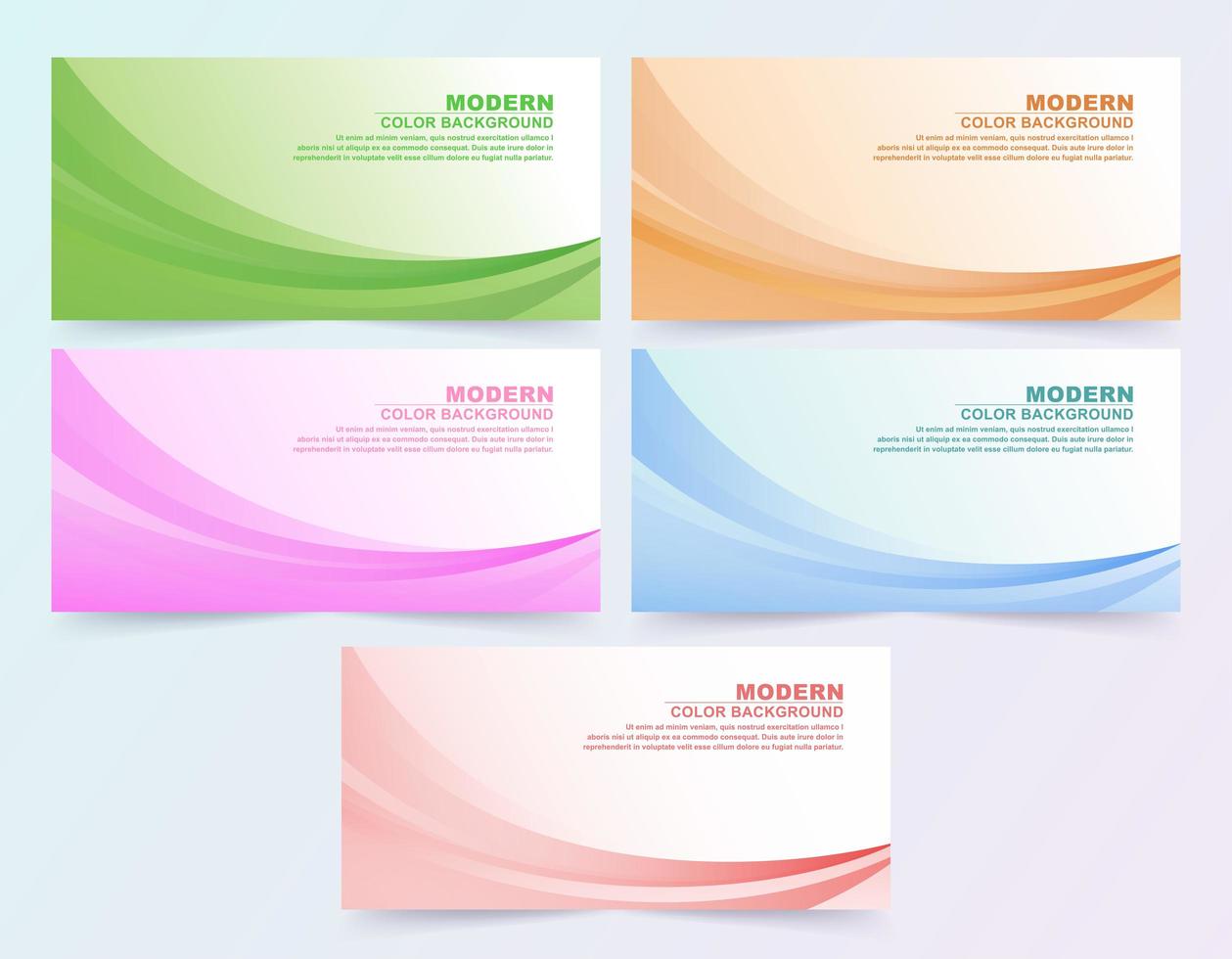 Large se of abstract colorful wavy business style background vector