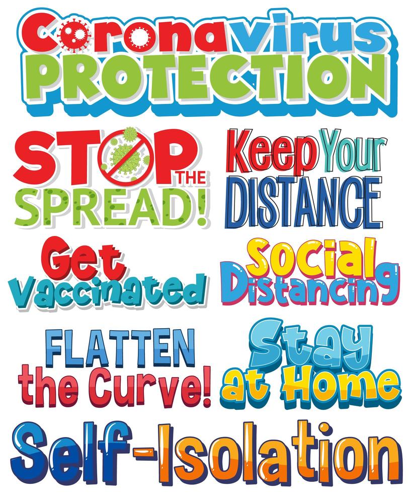 Set of coronavirus signs vector