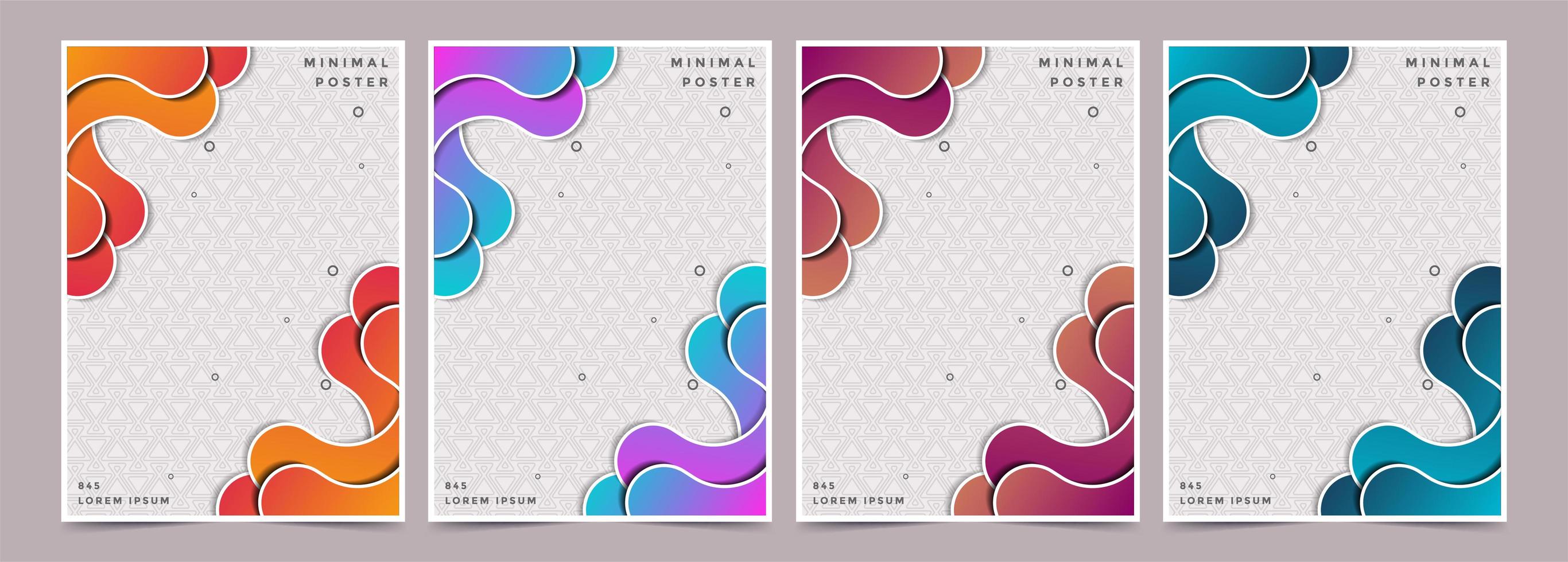 Abstract colorful minimal covers pattern design. vector