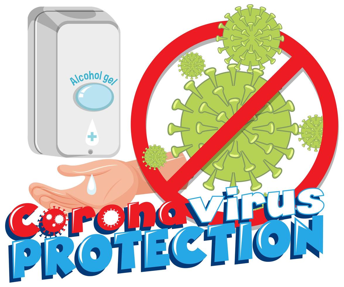 cartel de desinfectante para manos con protección de coronavirus vector