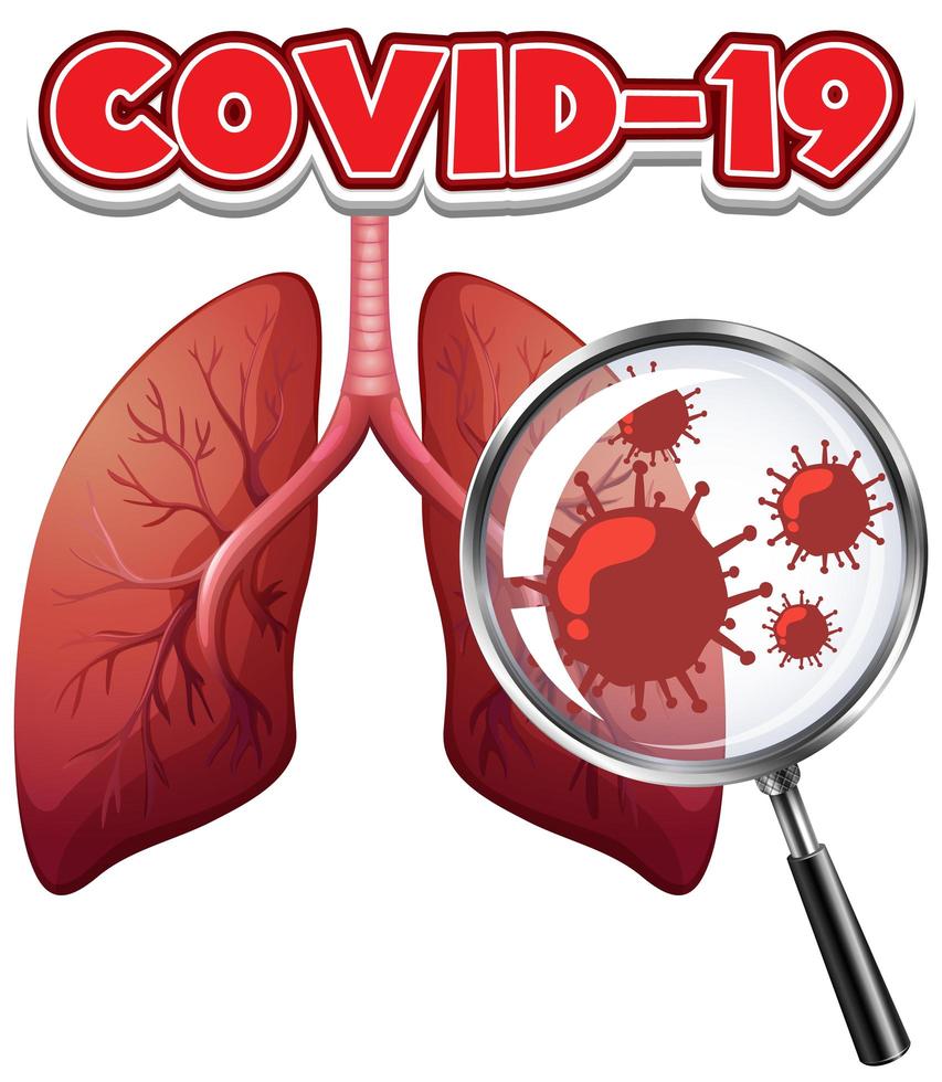 células de coronavirus en pulmones humanos vector