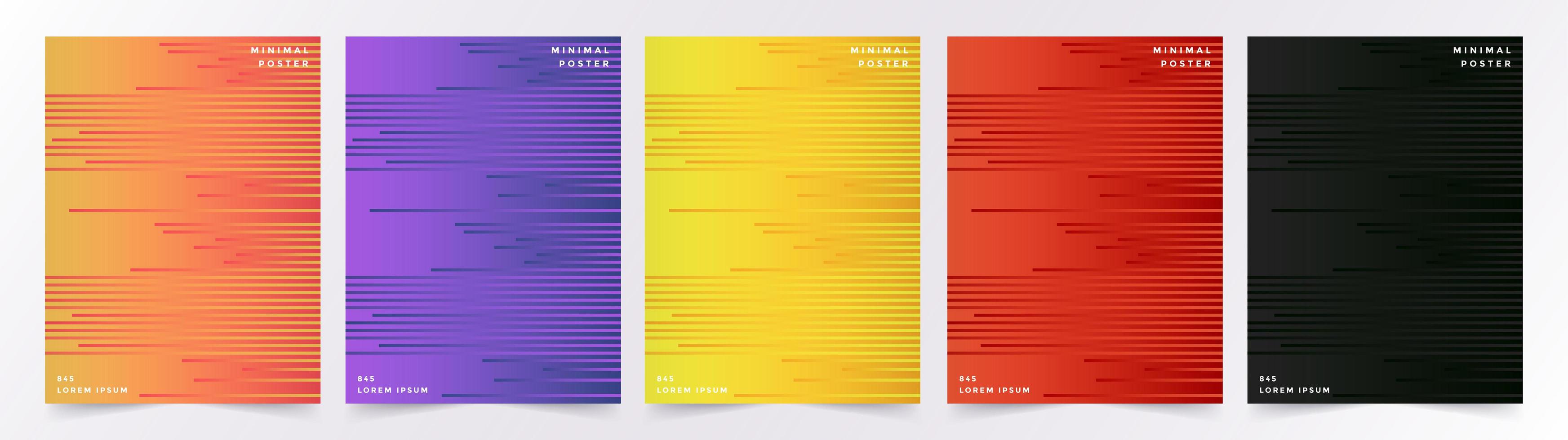 Set of colorful geometric line backgrounds vector
