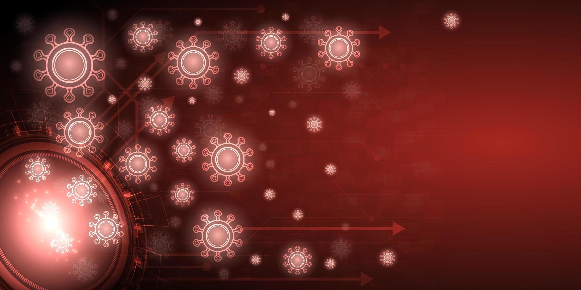 Red glowing virus background banner  vector