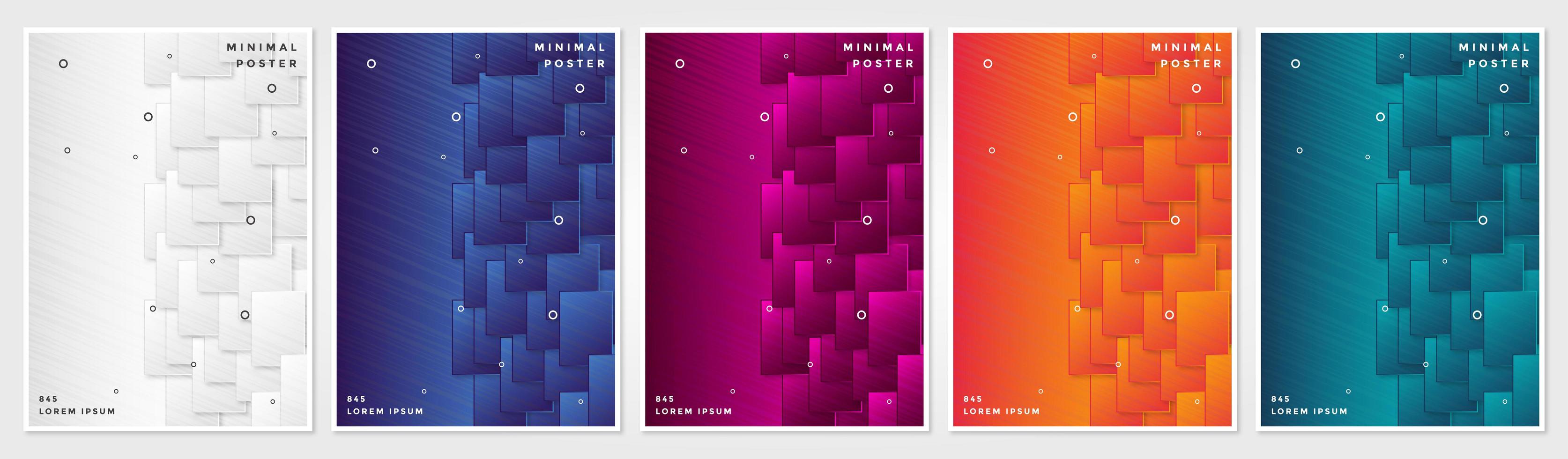 conjunto de portadas de fondos geométricos abstractos vector