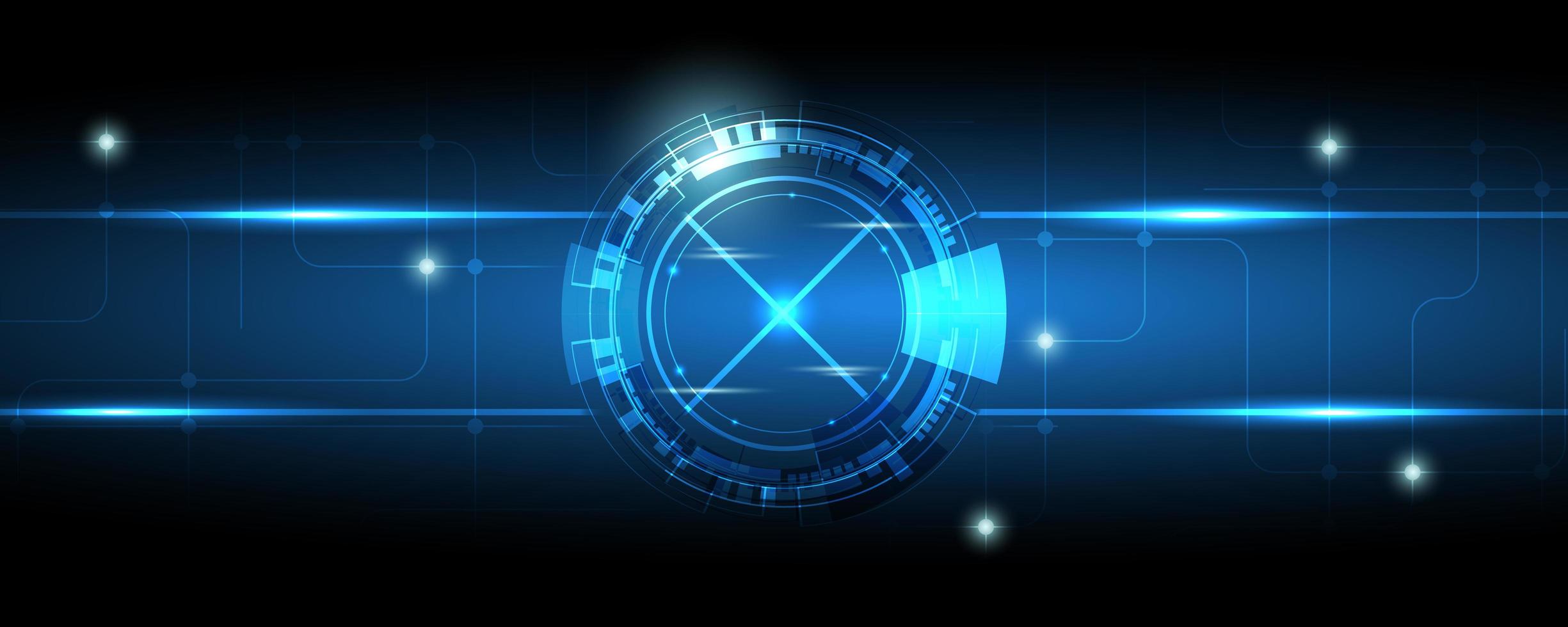 Abstract blue gear technology background vector