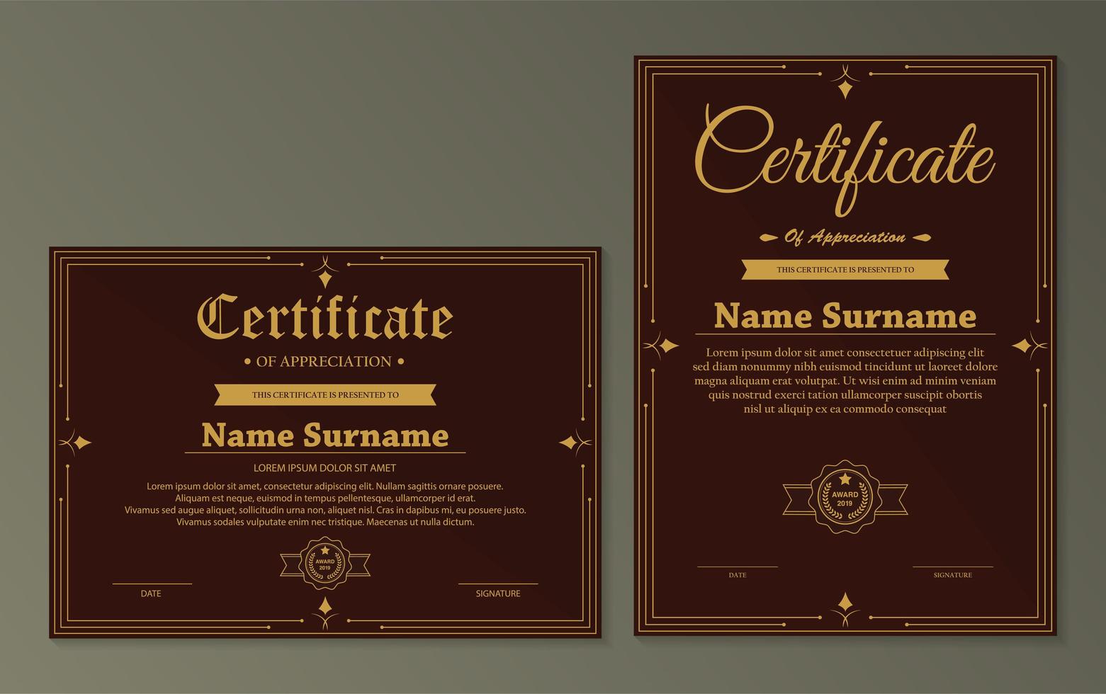 Certificate of appreciation template  vector