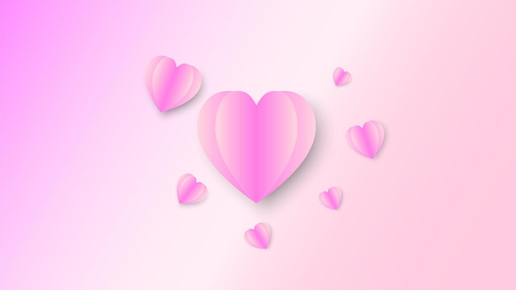 Pink heart abstract vector