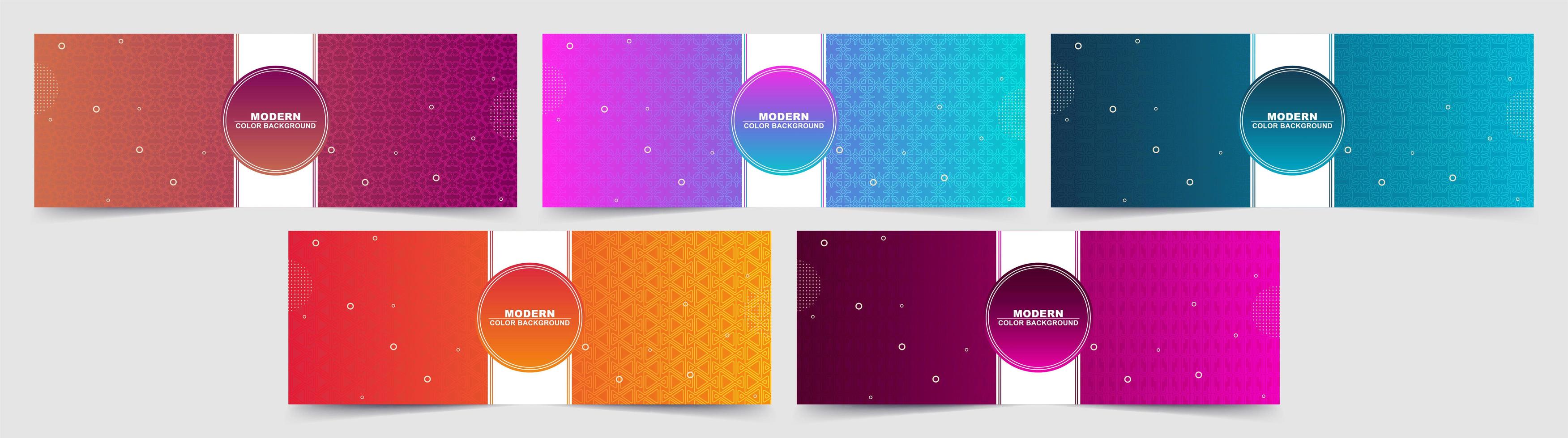 Set of colorful abstract gradient colored backgrounds vector