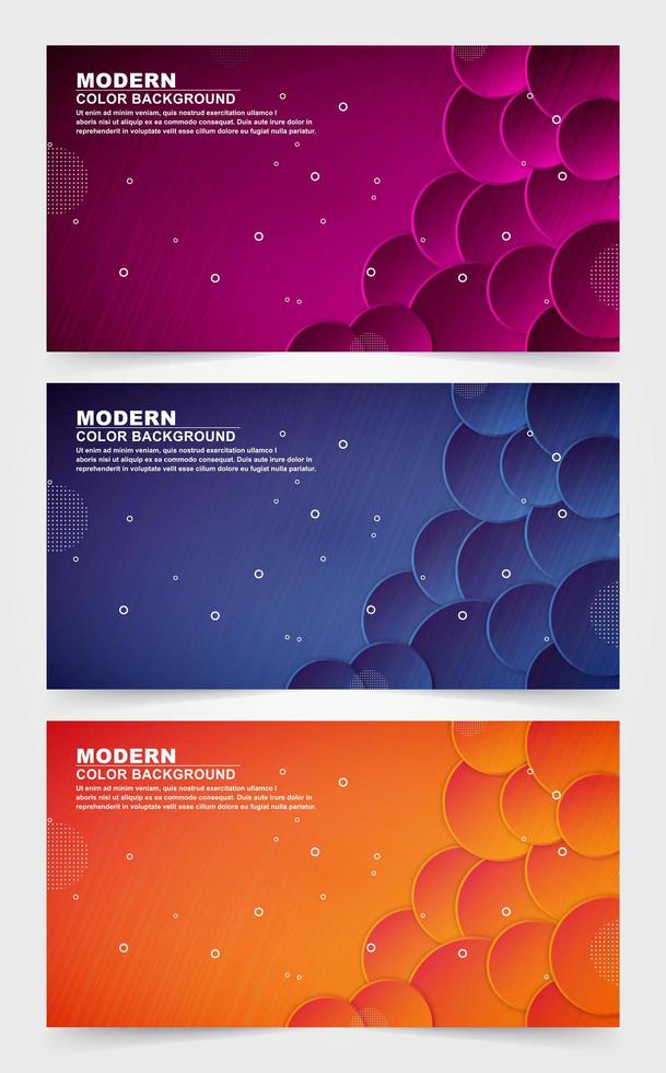 Collection of  bold and colorful gradient banners vector