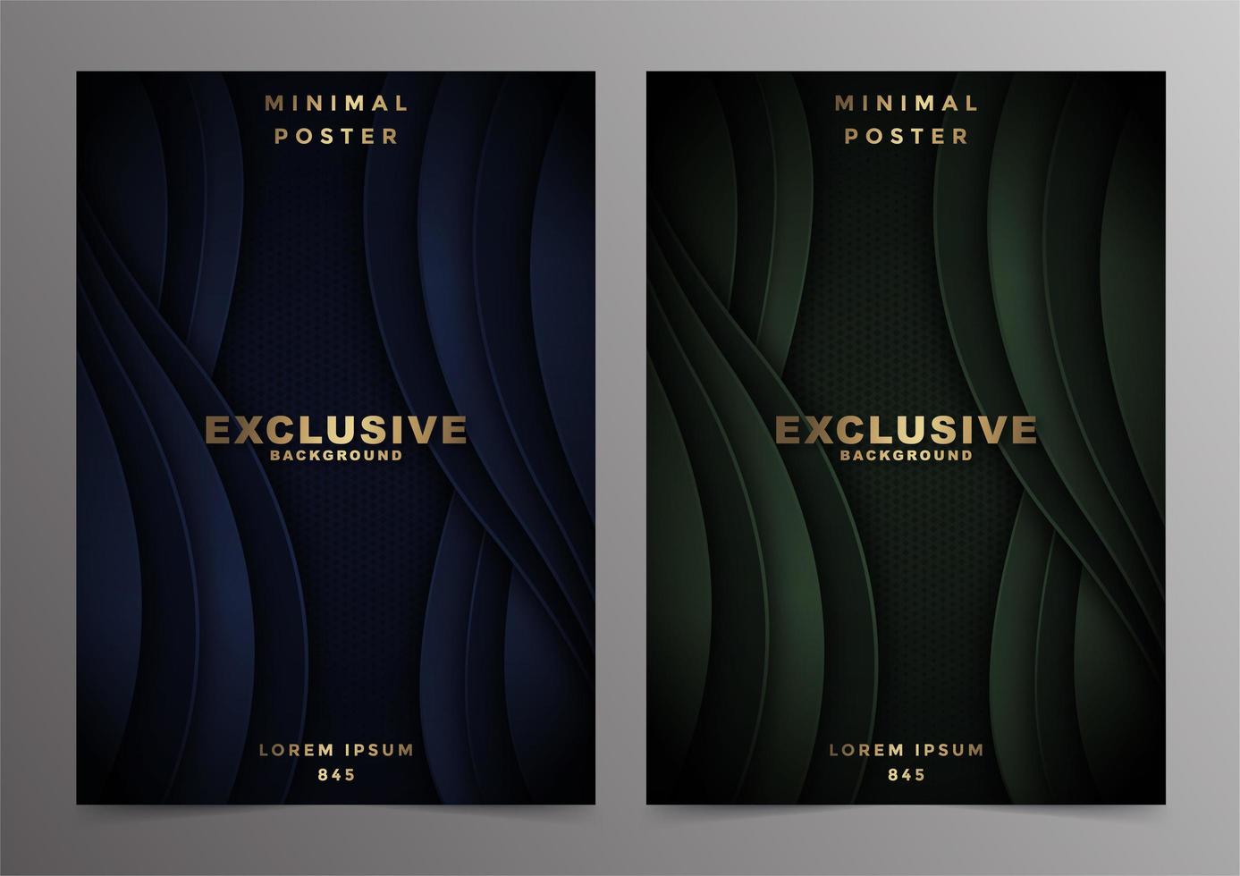 Luxury abstract wave minimal covers design vector
