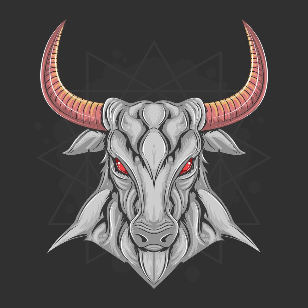 Bull head tshirt design artwork vector