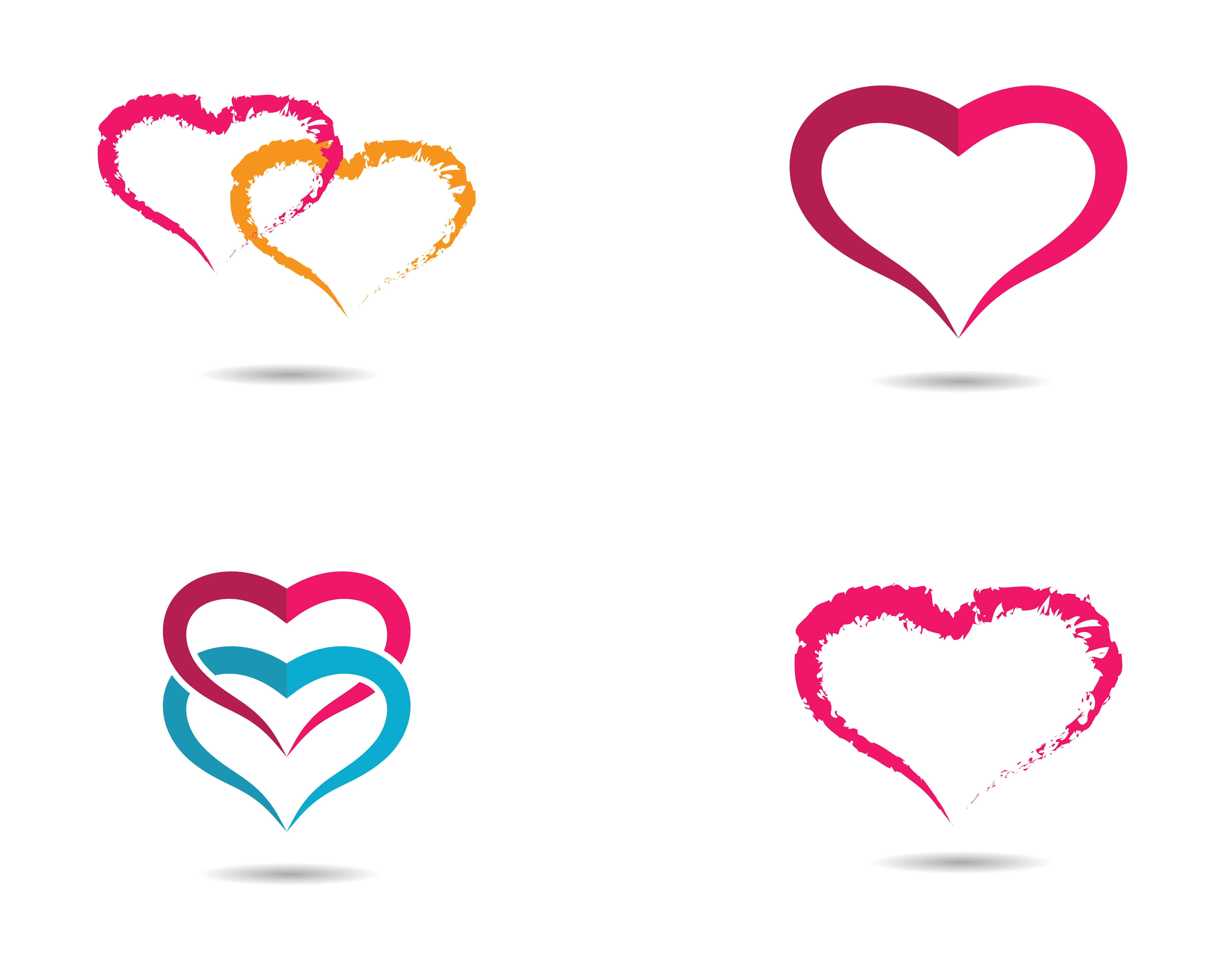 Love hearts interlocking logo set 1100166 - Download Free Vectors
