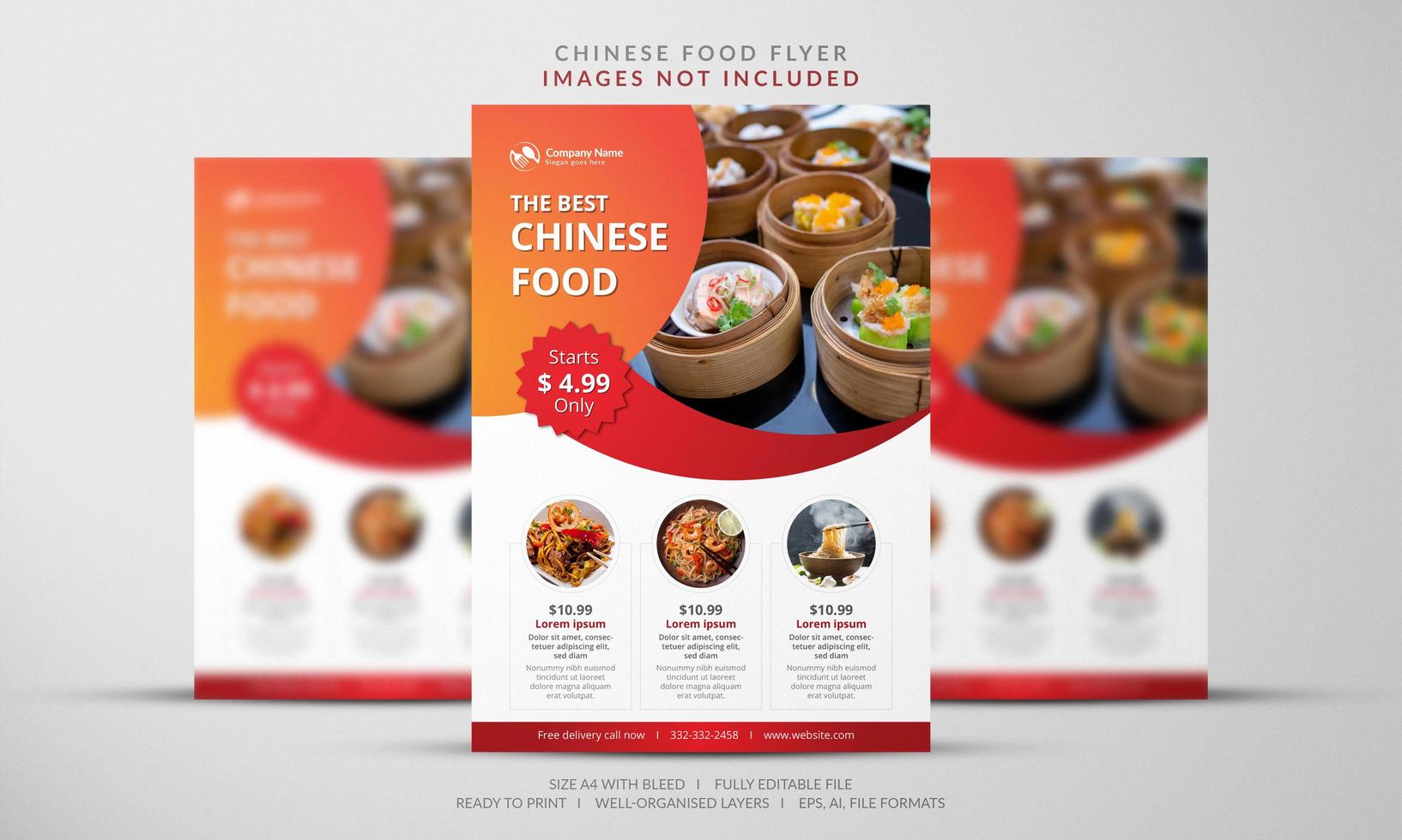 Chinese Food Flyer vector