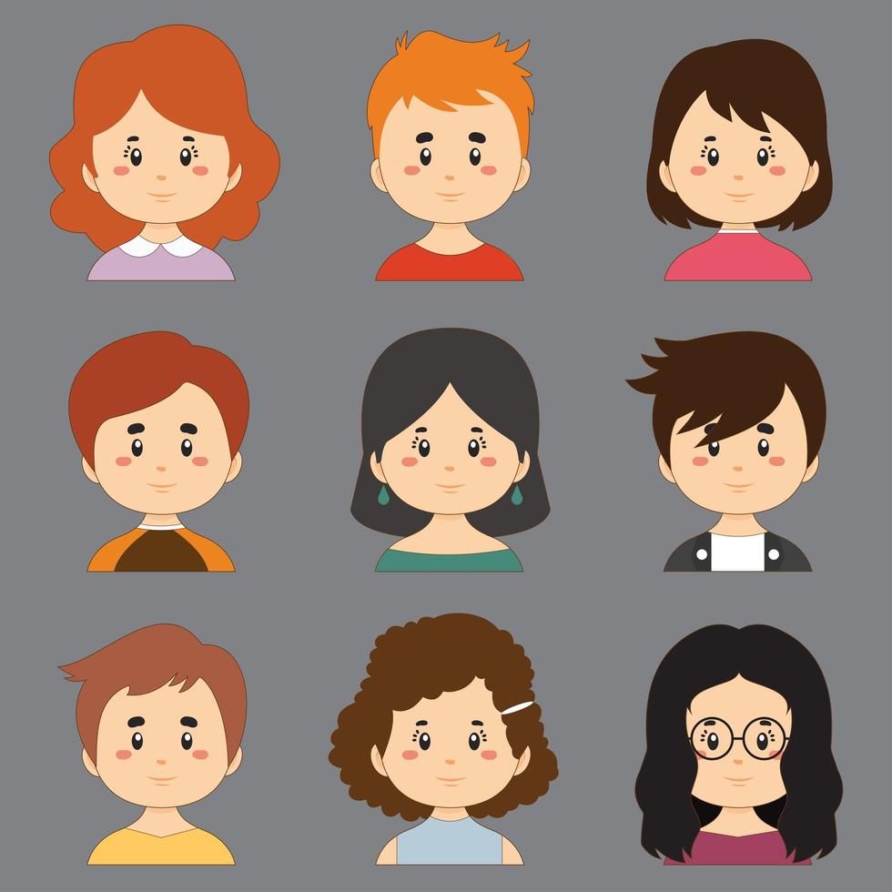 Colorful Collection With Great Variety Avatars vector