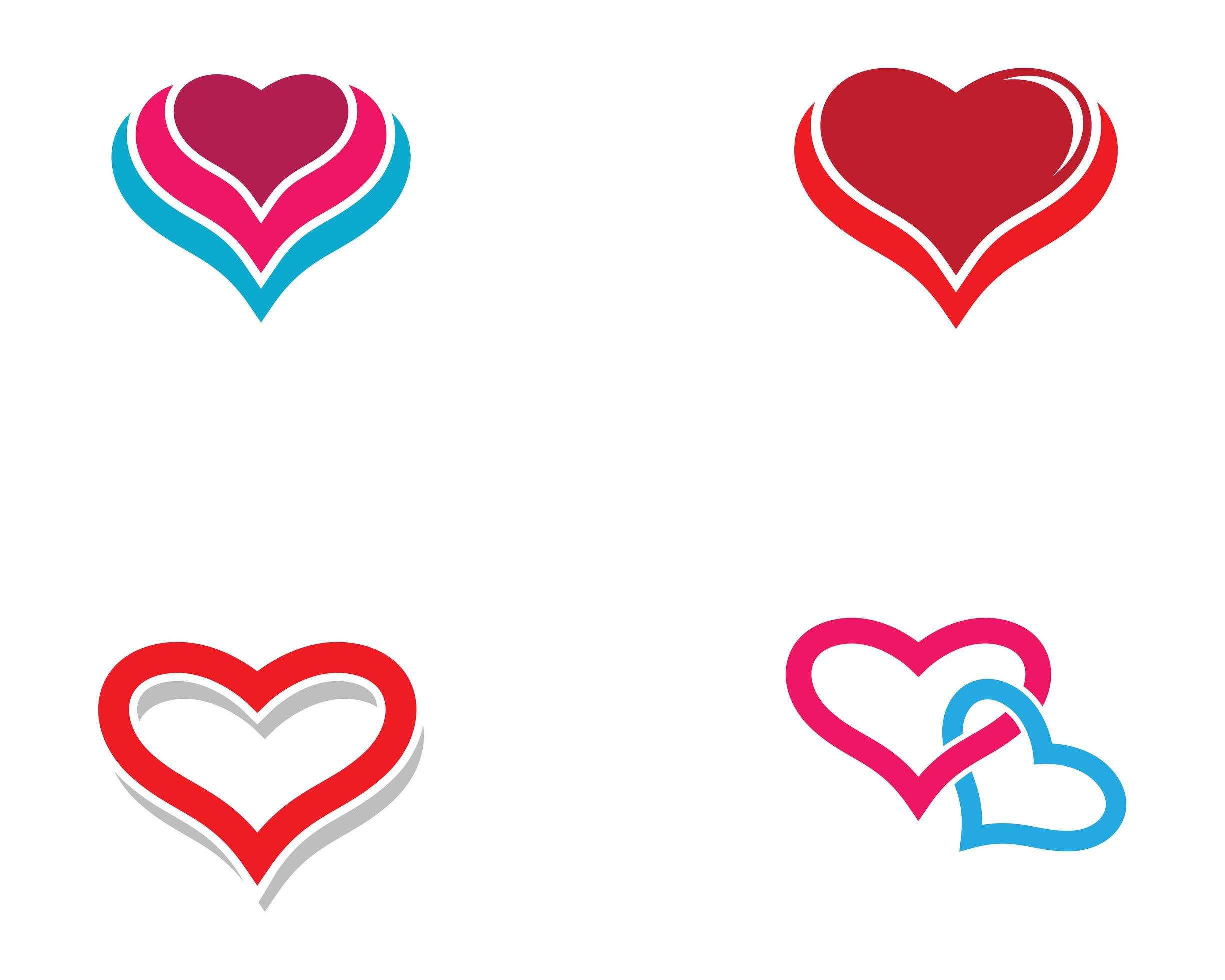 Love heart logo set 1100207 Vector Art at Vecteezy