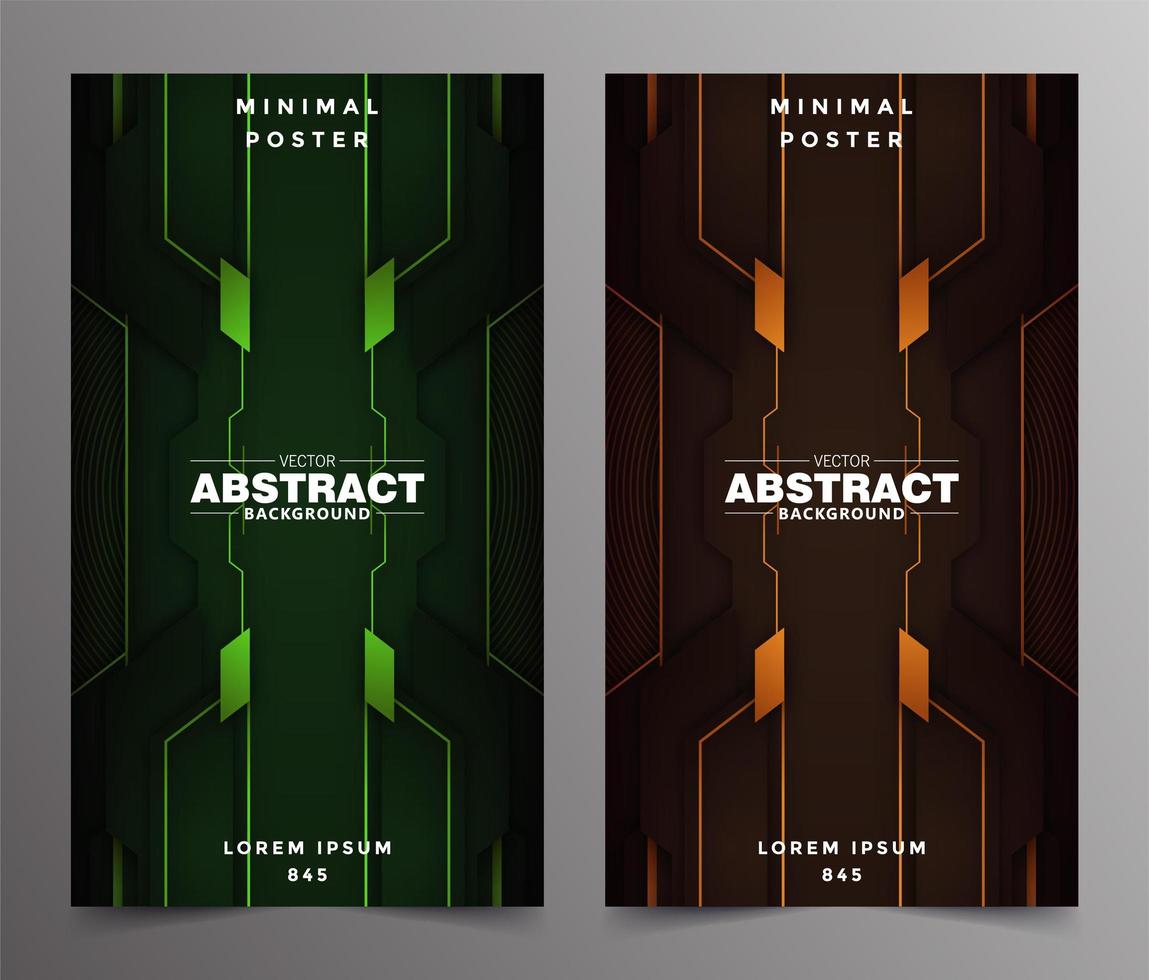 Luxury abstract tech minimal covers design vector