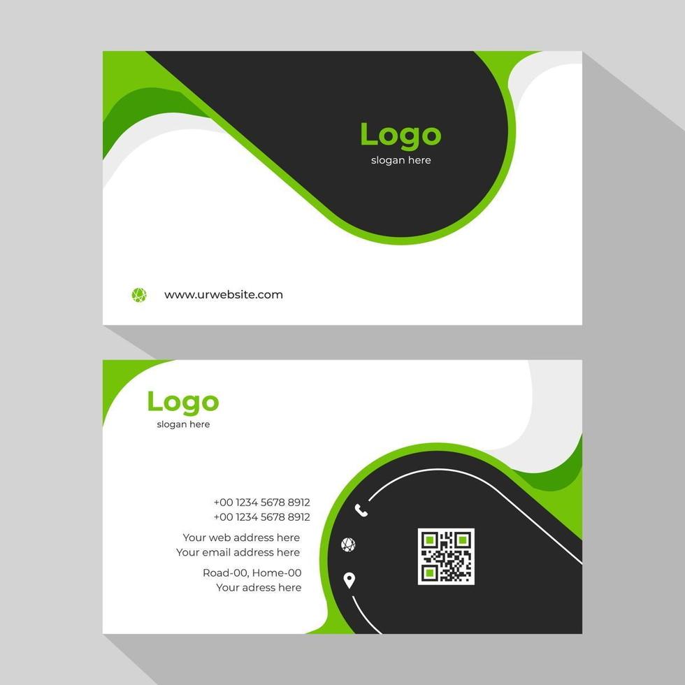 Green and Gray Business Card Template vector