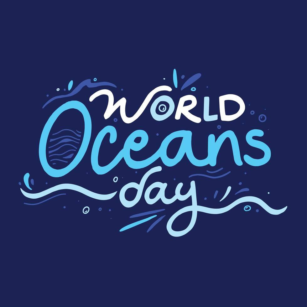 World Oceans Day Poster vector