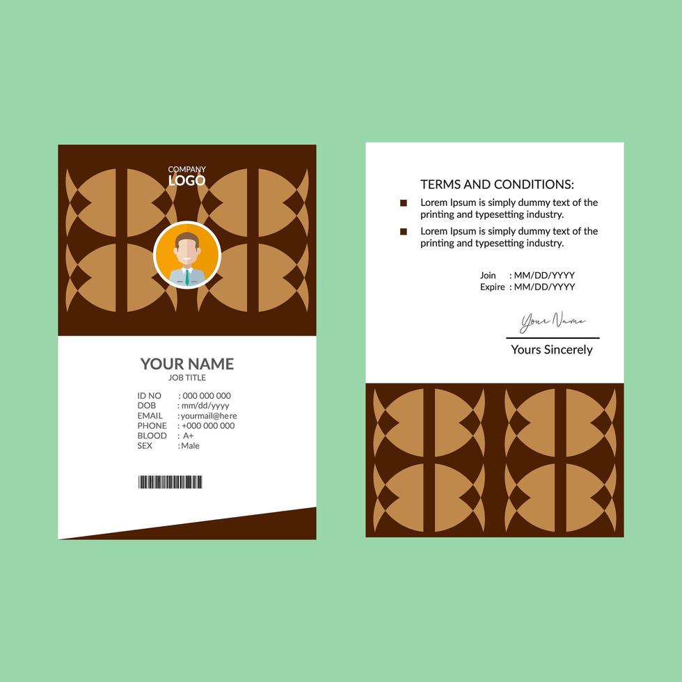 Brown  ID Card  vector