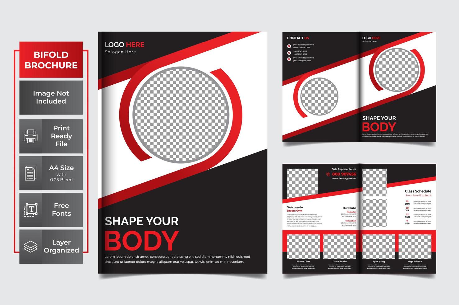 Red Set of Flyers vector
