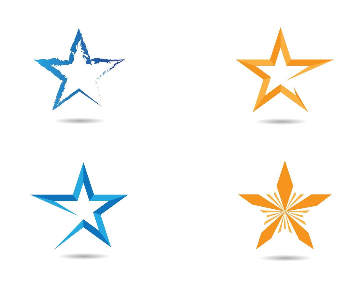 Blue and Orange Stars Set vector