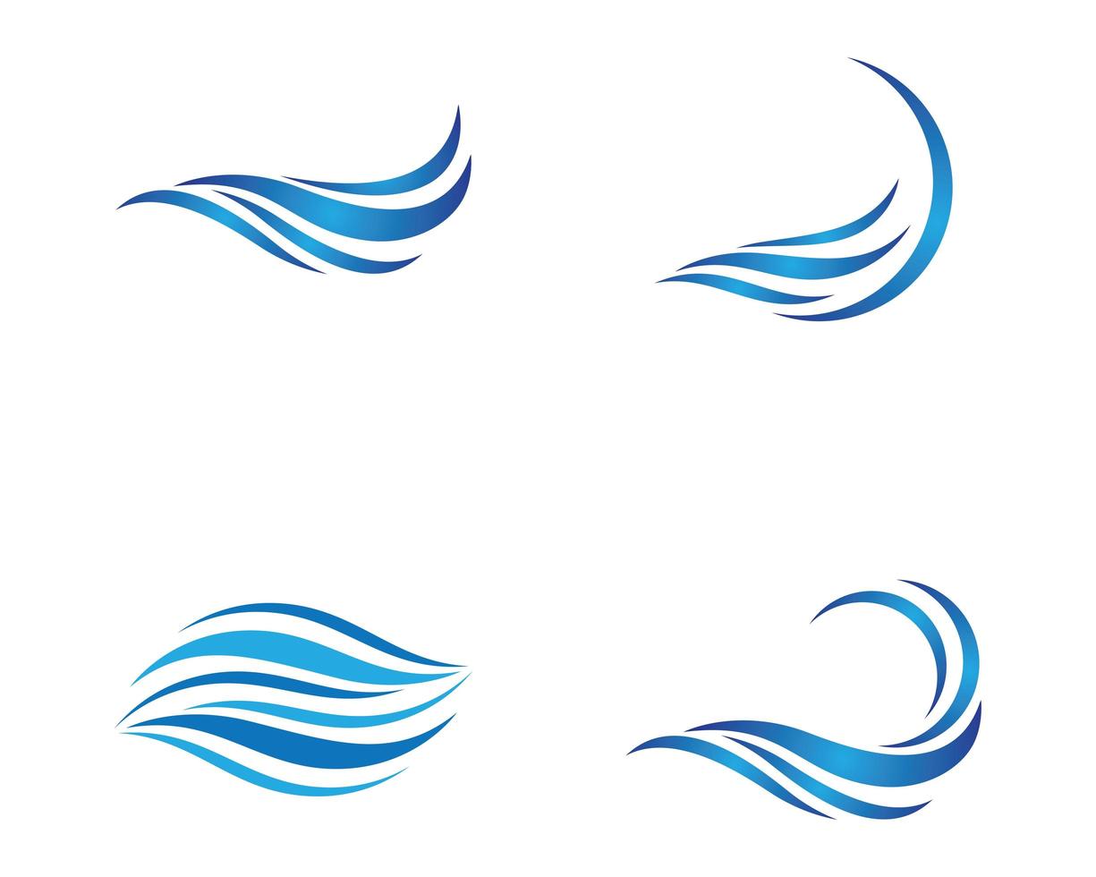 Wave symbol logo set  vector