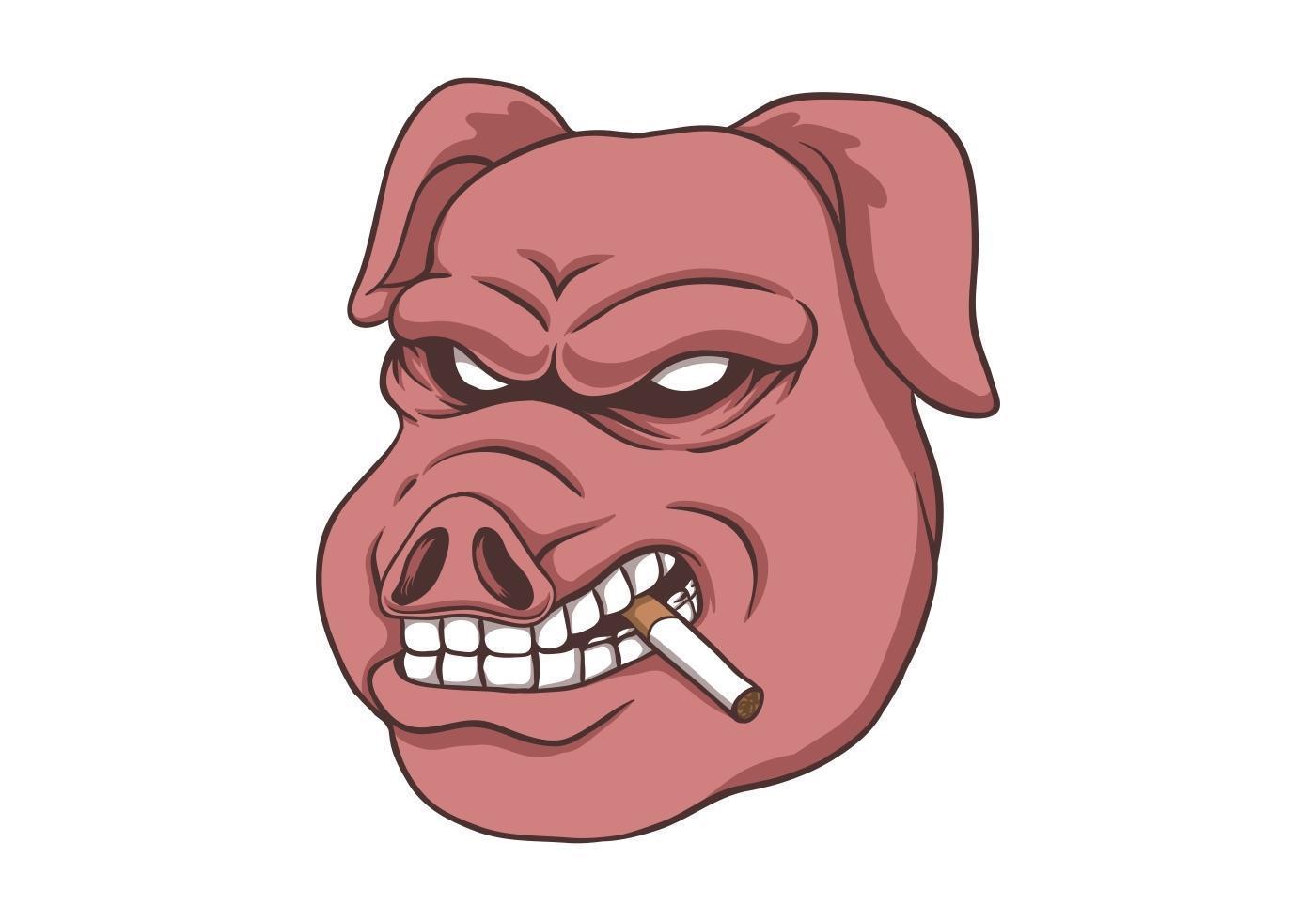 Pig Smoke Isolated  vector