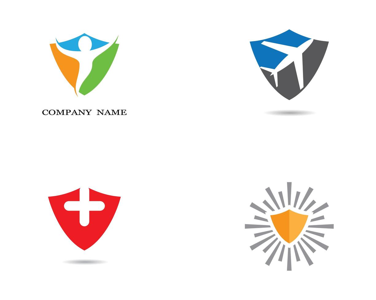 Multicolor Shield Logo Set vector