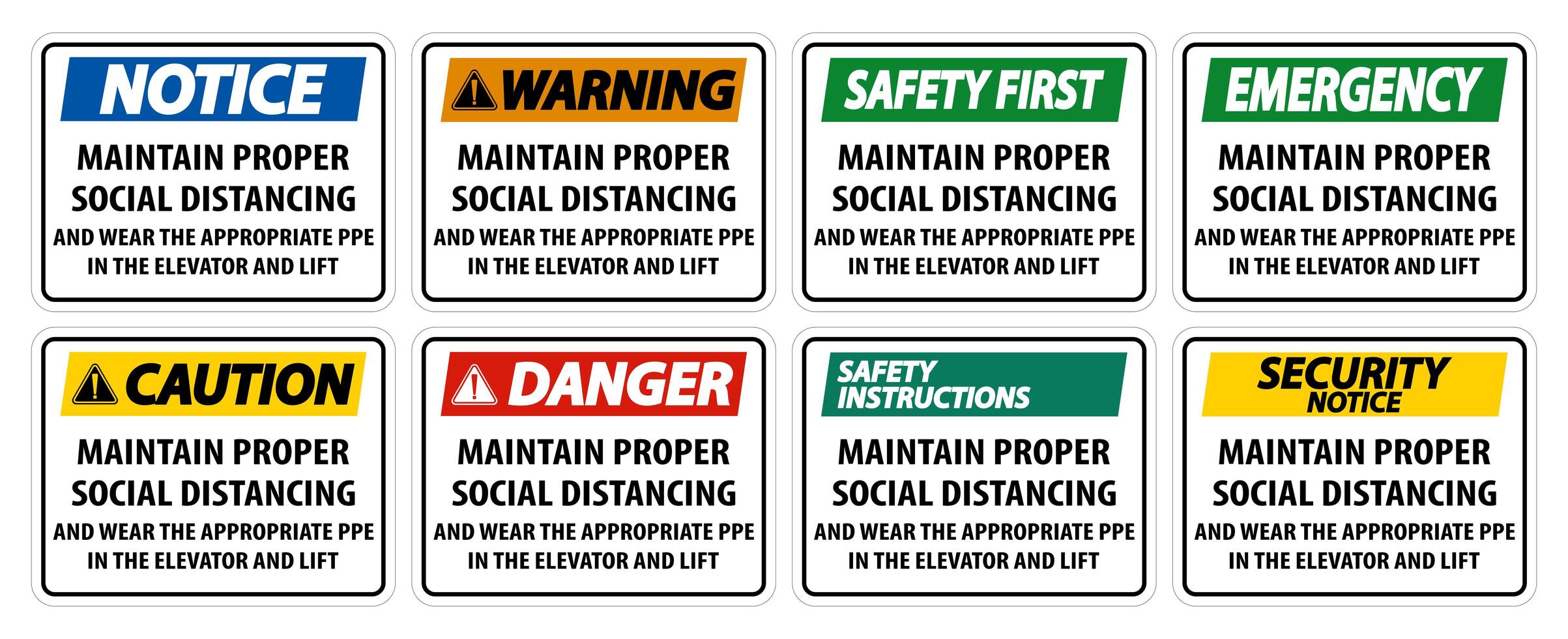 Maintain Proper Social Distancing Sign vector