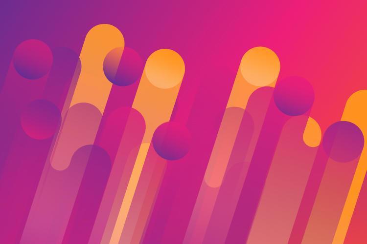 Pink and yellow gradient dynamic angled line design vector