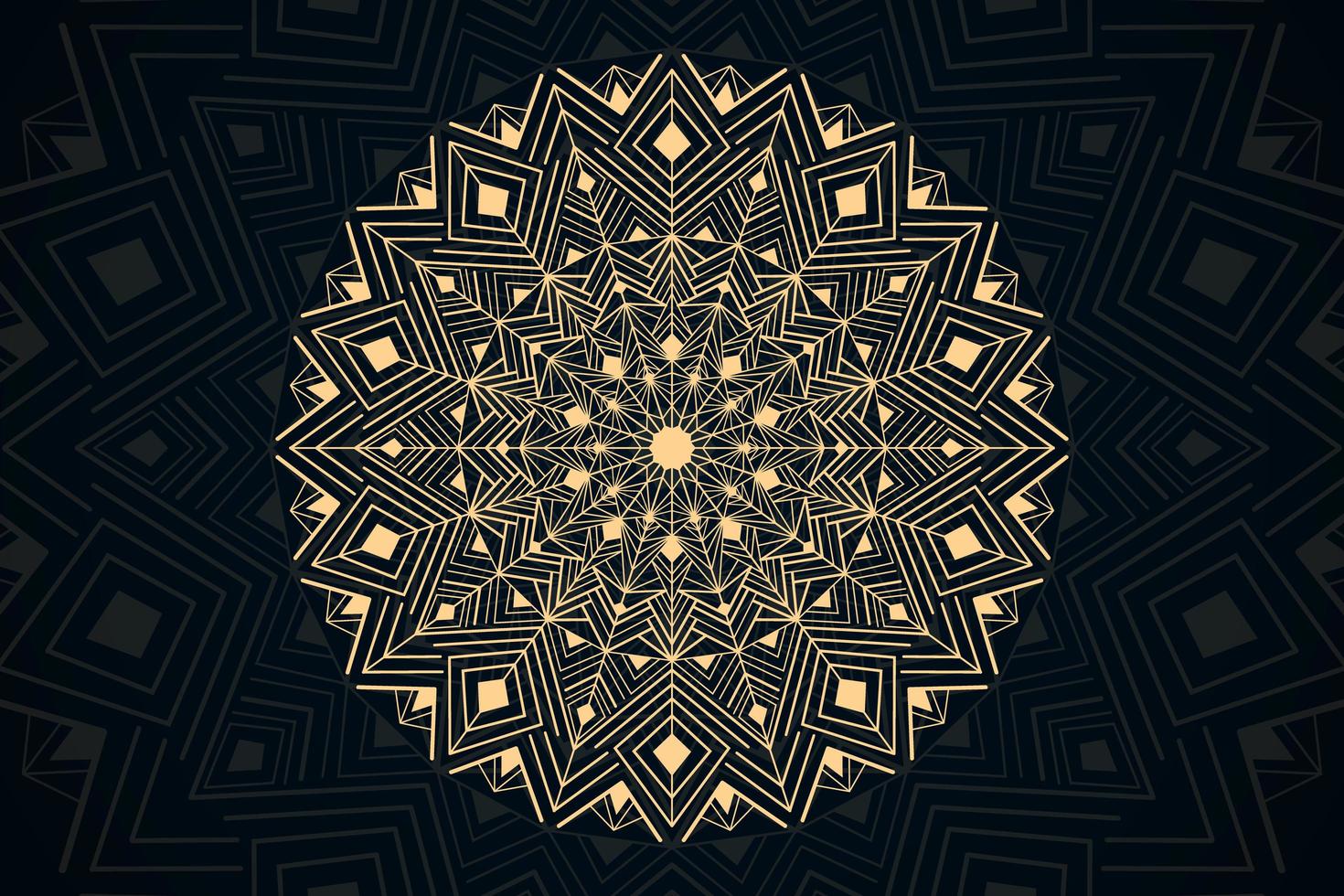 Wallpaper with golden luxury mandala theme vector