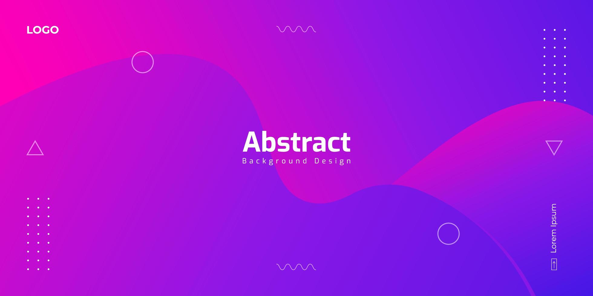 Purple Pink Gradient Liquid Shapes with Geometric Elements vector