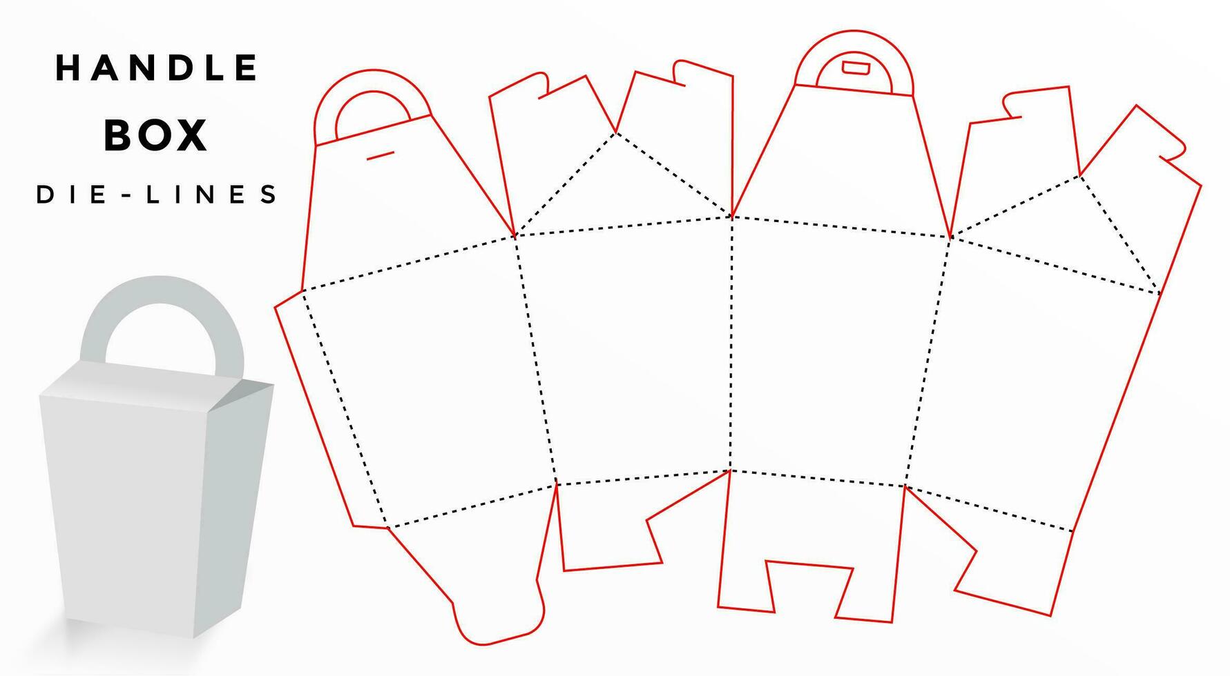 Handle box die-line vector