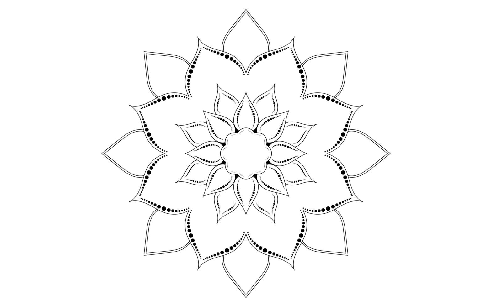Minimalist circular flower mandala pattern  vector