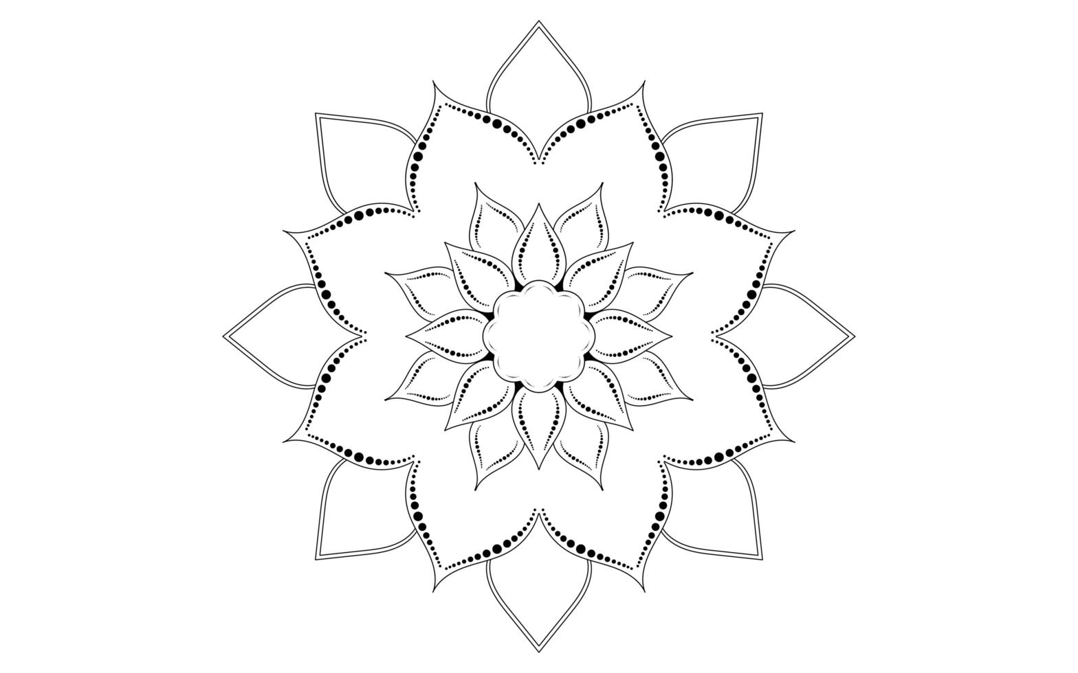 patrón de mandala de flor circular minimalista vector