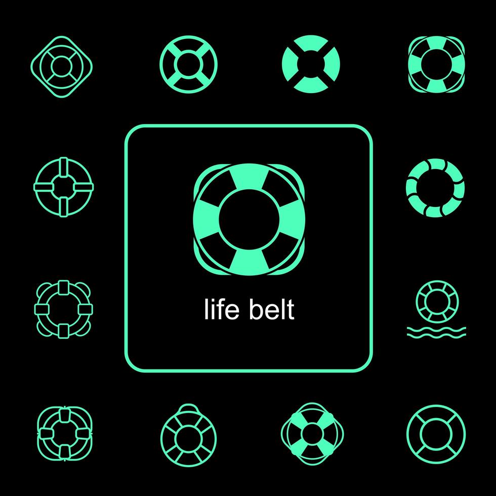 Life belt icon for marine safety set  vector