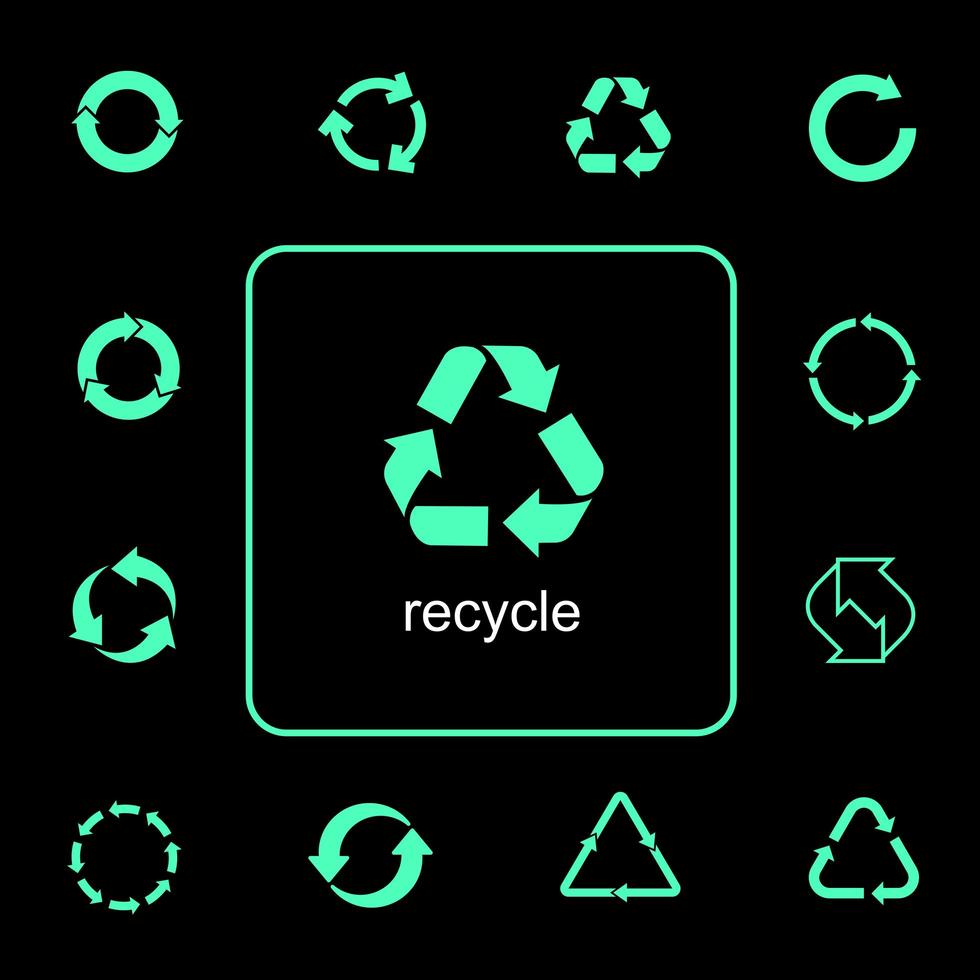 Multipurpose recycling icons set  vector