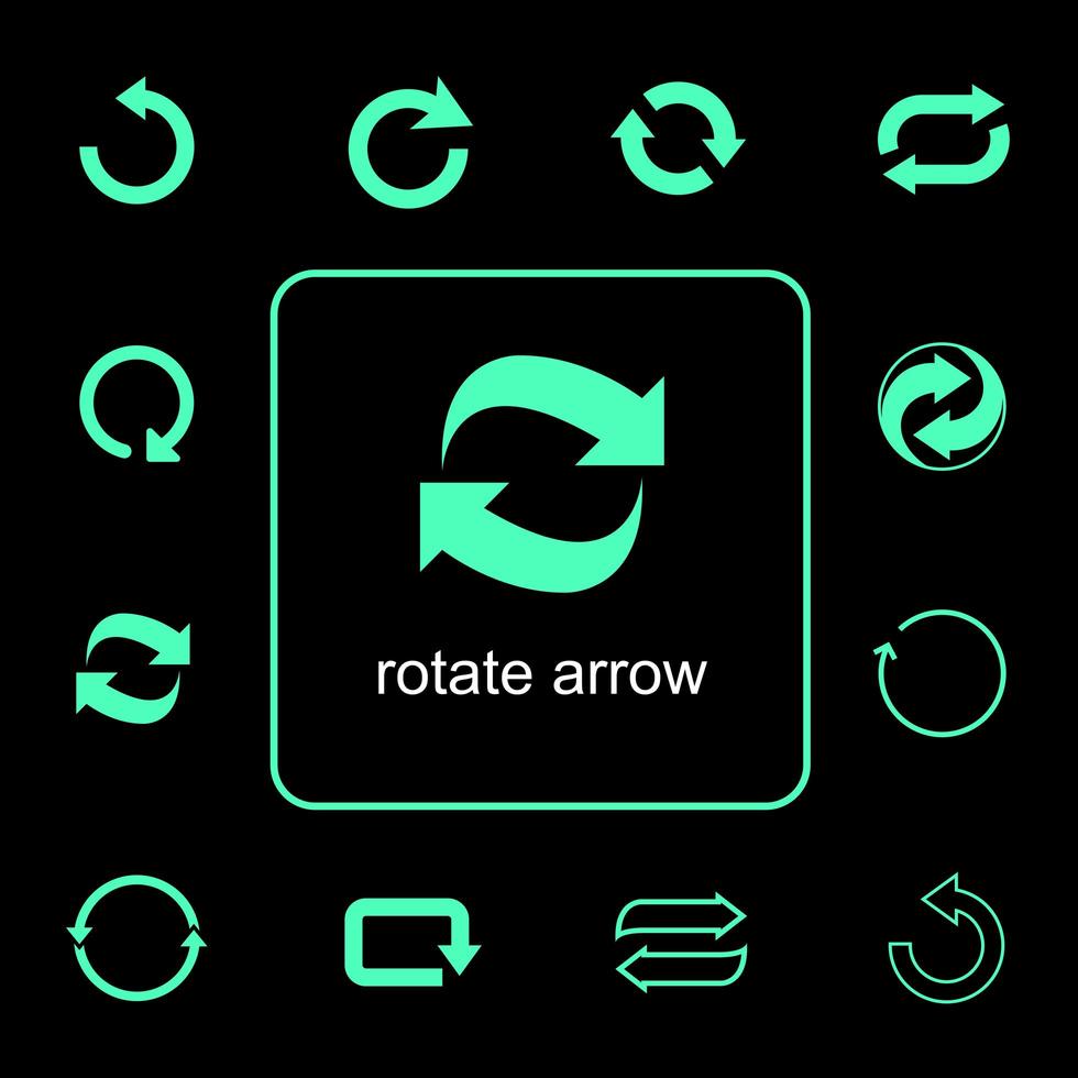 Rotating arrows icon set  vector