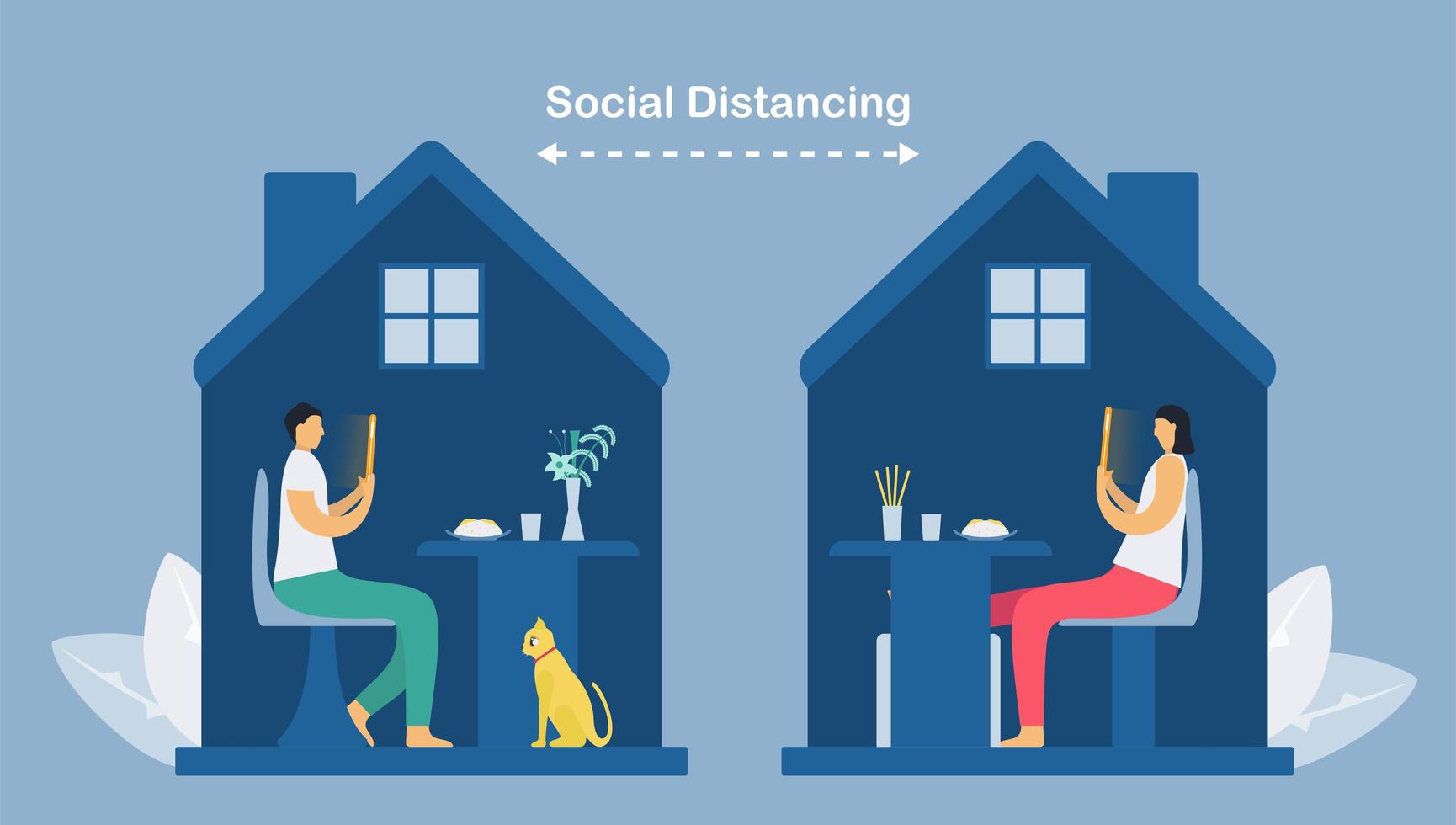 Online communication with smartphone technology vector