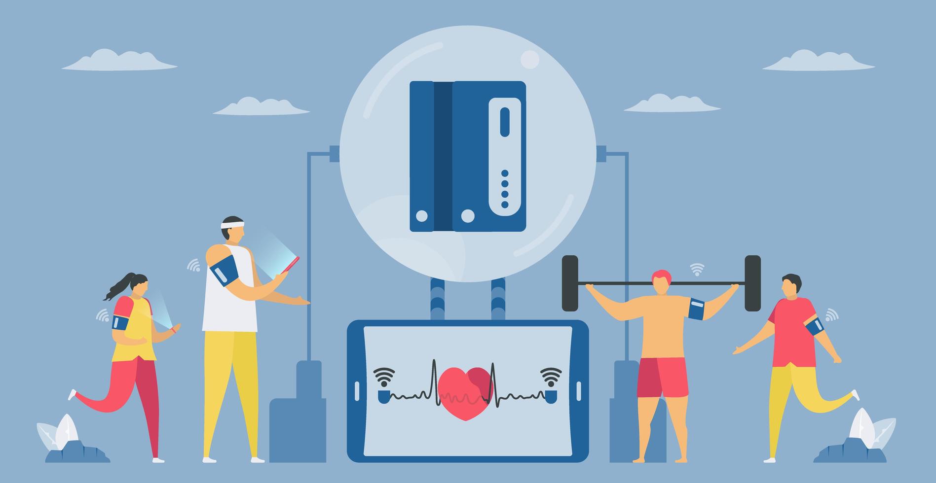 Arm blood pressure monitor with wireless module vector