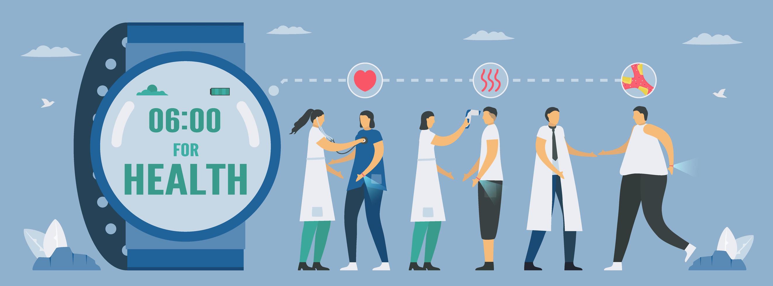 Smartwatch for health future technology design vector