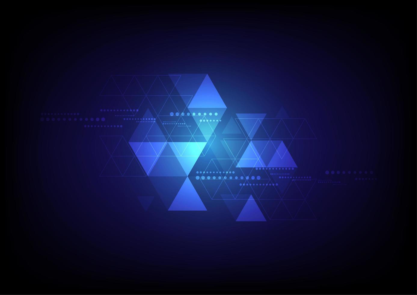 Blue glowing triangle background vector