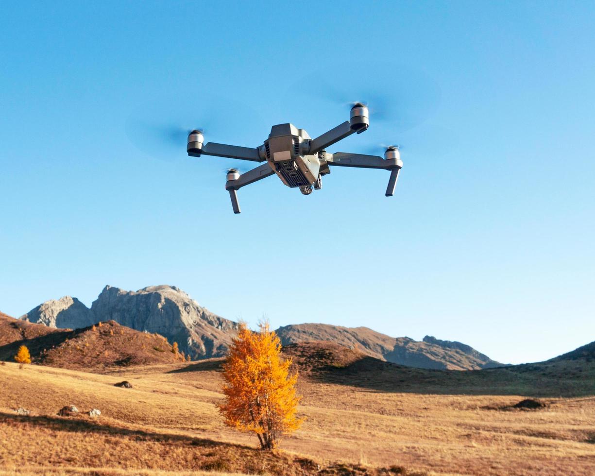 Drone view of the Alps Mountain range in Europe photo