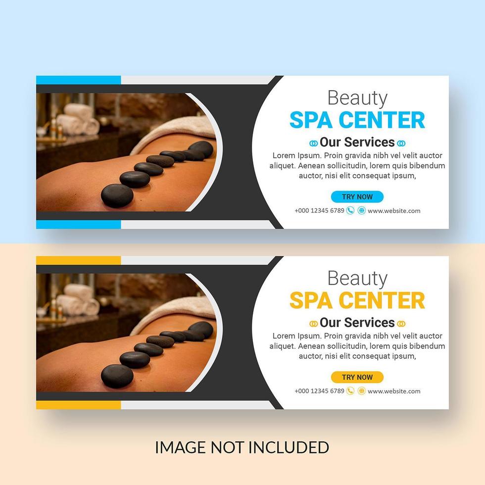 Horizontal spa social media banner set vector