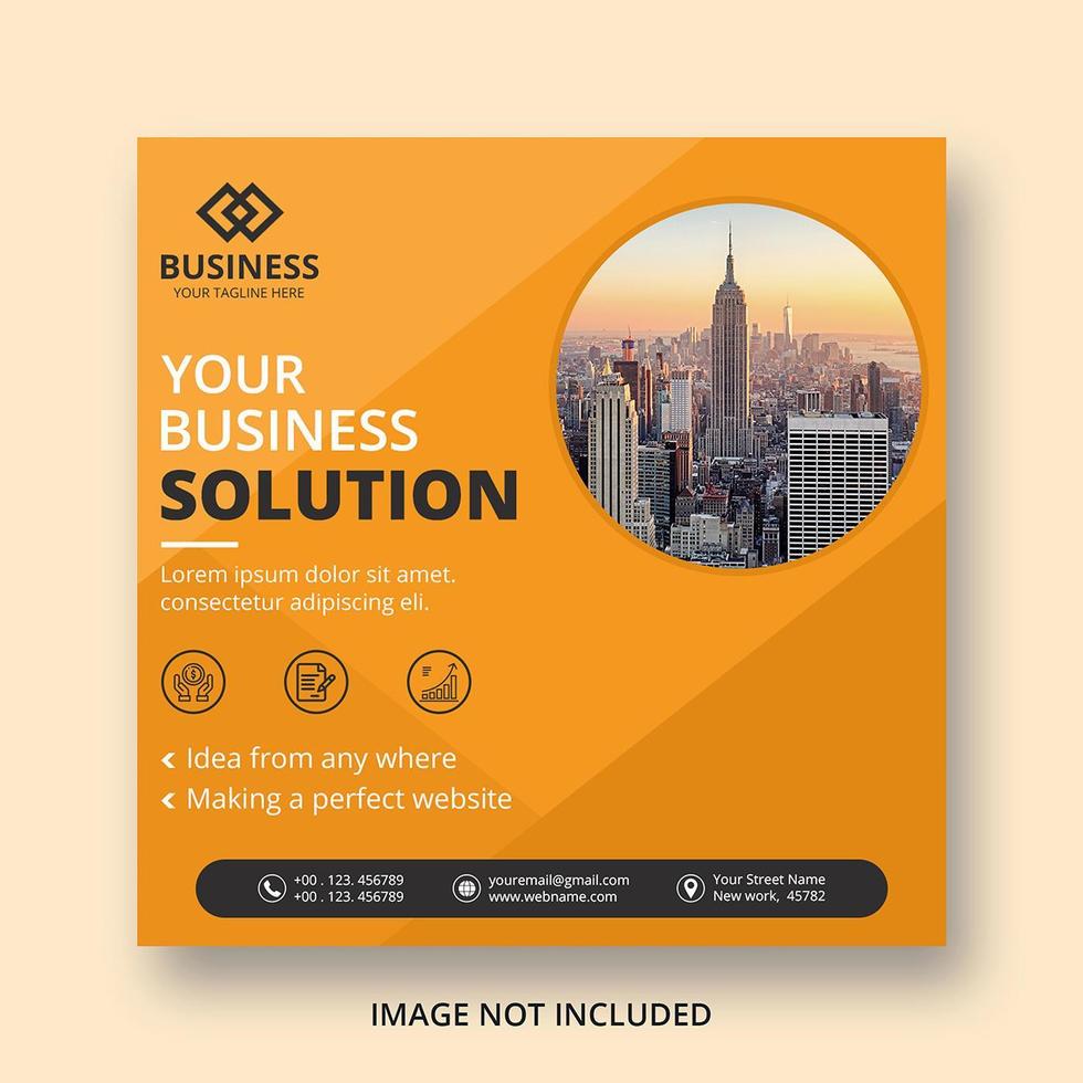 Orange angle design business social media post banner  vector